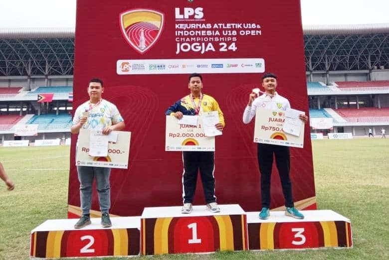 Pria Asal Lampung Raih Medali Emas di Kejurnas Atletik